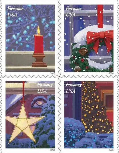Holiday Windows Forever First Class Postage Stamps