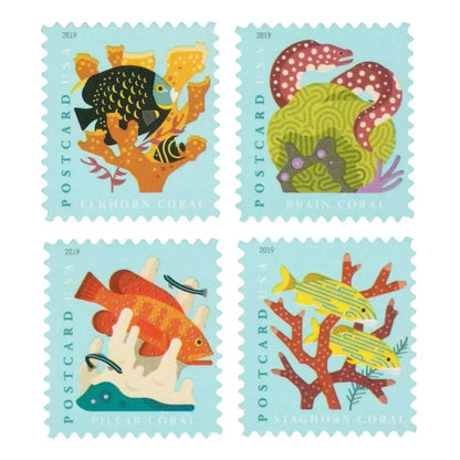 Coral Reefs Forever Postcard Stamps