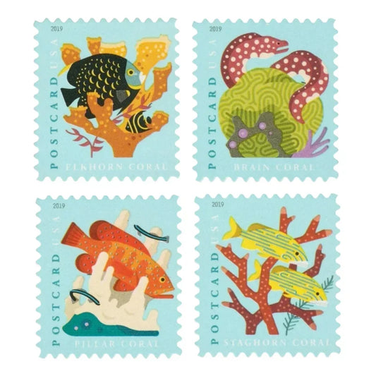 Coral Reefs Forever Postcard Stamps
