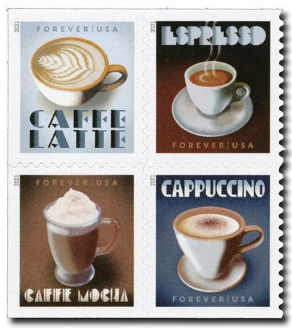 Espresso Drinks coffee Forever Postage Stamps