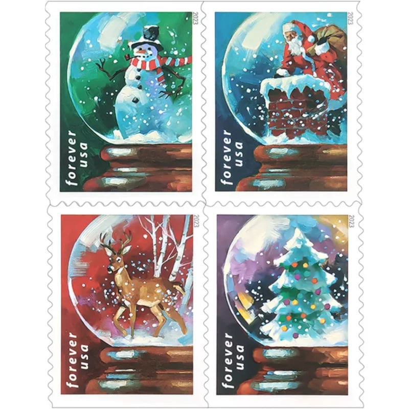 Snow Globes Forever First Class Postage Stamps