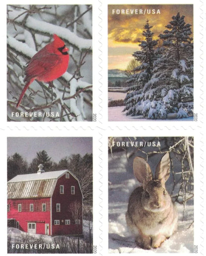 Winter Scenes Forever First Class Postage Stamps