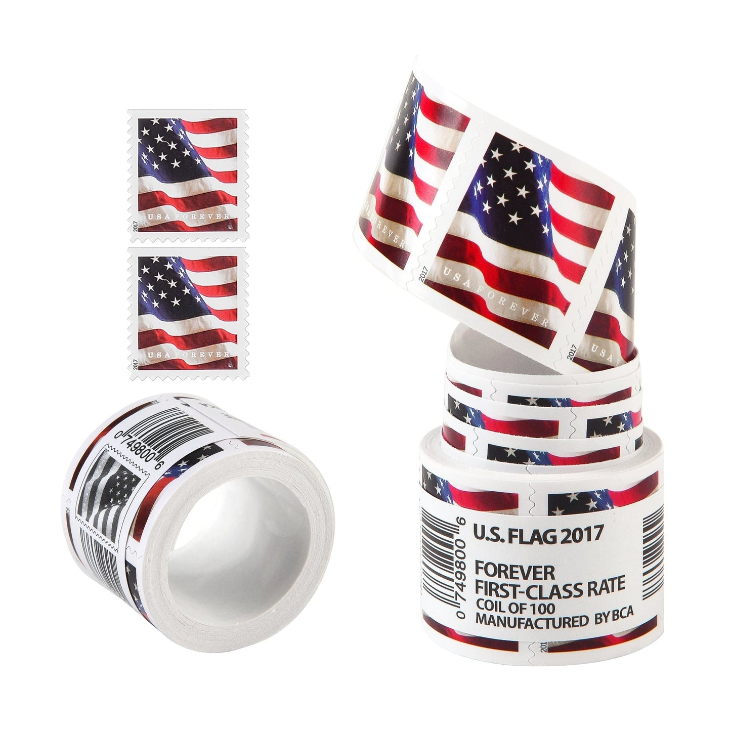 Limited Time Deal: $89.99 for 5 Rolls(500 Forever Stamps) – 2017/2018/2019/2022 Flag