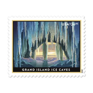 Grand Island Ice Cave Express Priority Stamps