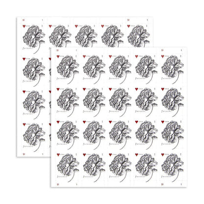 Antique Vintage Rose Forever First Class Postage Stamps