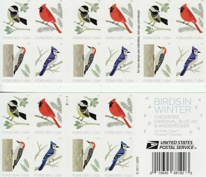 Birds in Winter Forever Stamps